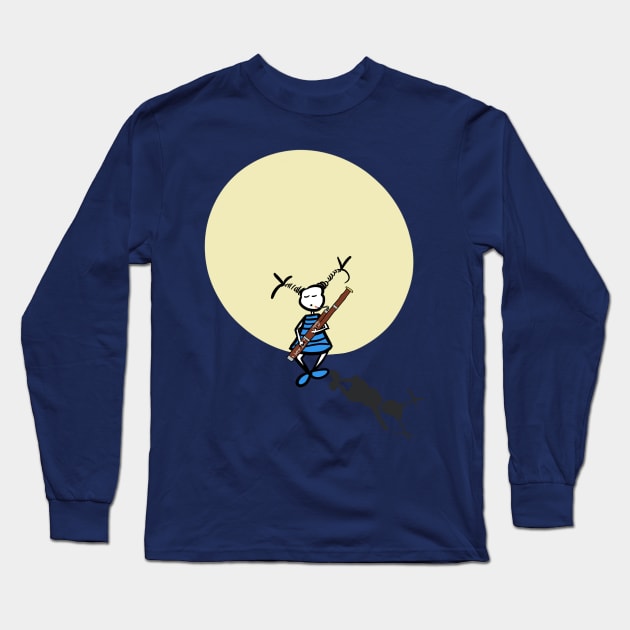 Bassoonist on the moon Long Sleeve T-Shirt by Guastevi